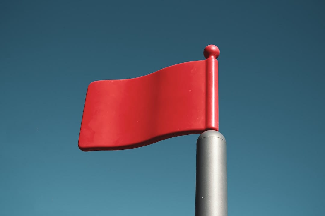 Red and gray metal stand