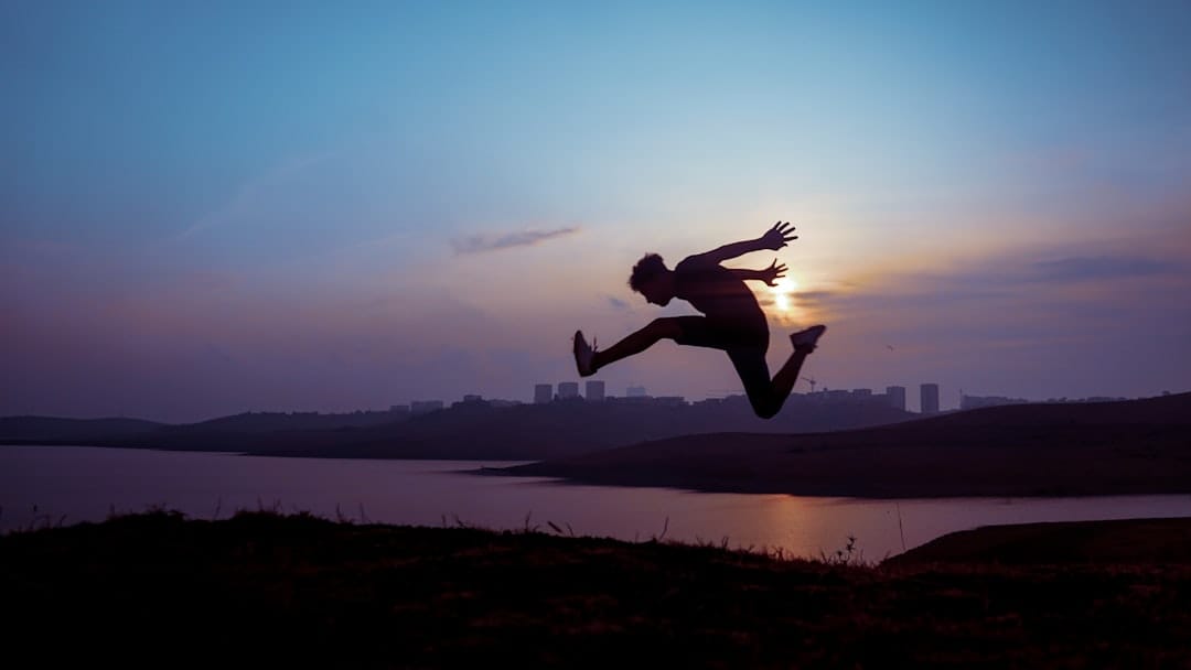 Silhouette of jumping man